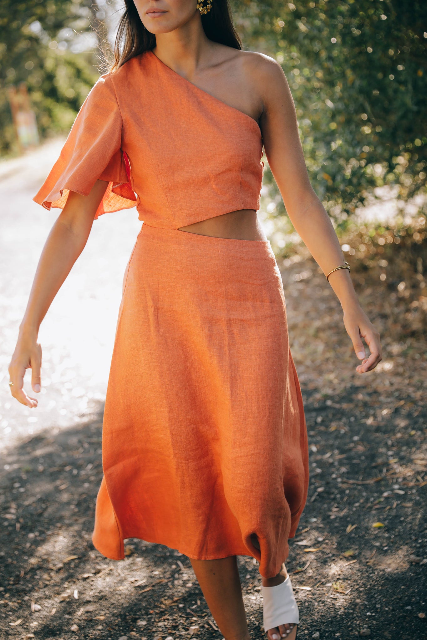 MATILDA DRESS - Orange Linen MAQUETTE MATILDA DRESS - Orange Linen MAQUETTE